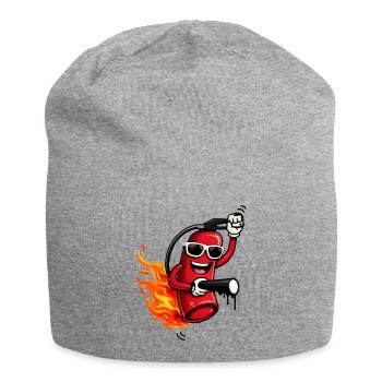 Cool fire extinguisher with flames - Jersey Beanie - heather grey - Front