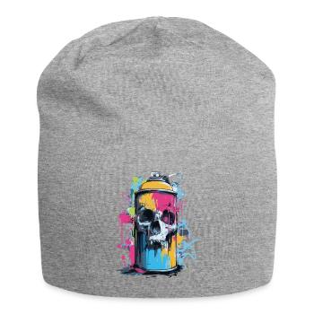 Skull Graffiti Spray Can - Jersey Beanie - heather grey - Front