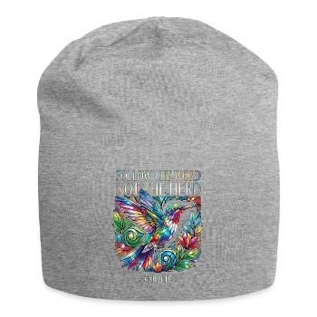 Follow The Word Not The Herd Hummingbird - Jersey Beanie - heather grey - Front