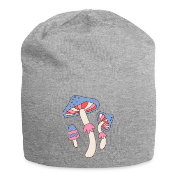 Design vintage de champignons psychédéliques rétro - Bonnet en jersey - gris chiné - Devant