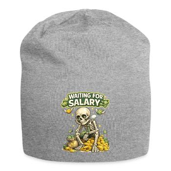 Waiting for Salary Funny Skeleton Shirt - Jersey Beanie - heather grey - Front