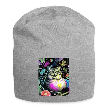 Chat de l’Espace Épais - Bonnet en jersey - gris chiné - Devant