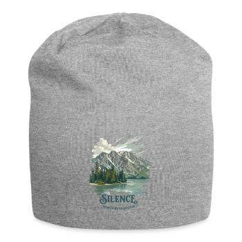 Grand Teton Mountains – Wo sich Stille legt - Jersey-Beanie - Grau meliert - Vorne