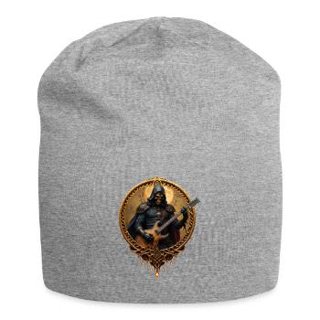 Faucheuse avec guitare dans un cadre doré - Bonnet en jersey - gris chiné - Devant