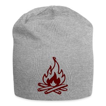 Silhouette Feu de camp rouge - Bonnet en jersey - gris chiné - Devant