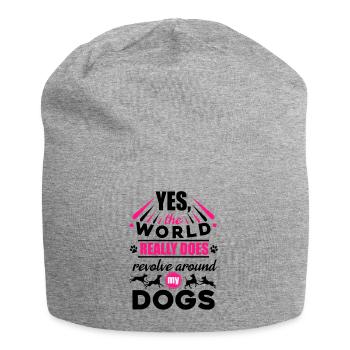 Le monde autour de mes chiens - Bonnet en jersey - gris chiné - Devant