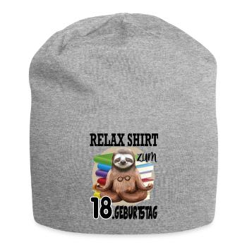 Relaxed Sloth zum 18. Geburtstag Faultier - Jersey-Beanie - Grau meliert - Vorne