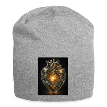 Heart of networking - Jersey Beanie - heather grey - Front