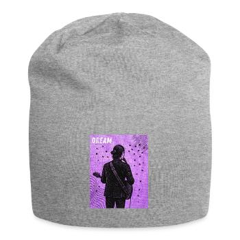 Guitar and Illustrated Dreams - Jersey Beanie - heather grey - Front