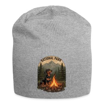 Camping vintage de teckels – Insigne du parc national - Bonnet en jersey - gris chiné - Devant