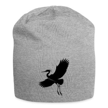 Héron volant - Bonnet en jersey - gris chiné - Devant