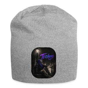 Techno Girl sous la lanterne sous la pluie Nous aimons le techno - Bonnet en jersey - gris chiné - Devant