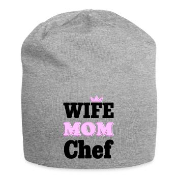 Wife Mom Chef - Statement Design für Mütter - Jersey-Beanie - Grau meliert - Vorne