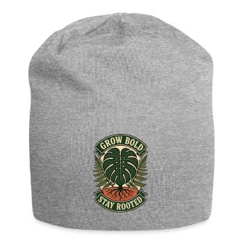 Grow Bold Stay Rooted – Vintage Monstera - Jersey-Beanie - Grau meliert - Vorne