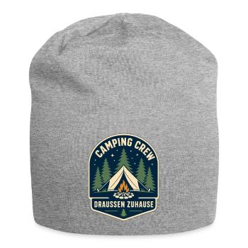 Camping Crew Draußen Zuhause - Jersey-Beanie - Grau meliert - Vorne