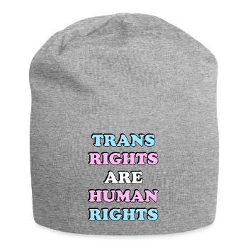 Trans Rights Are Human Rights - Jersey Beanie - heather grey - Front