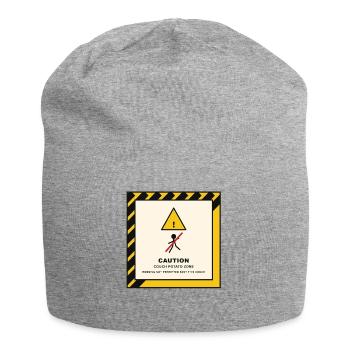 Vorsicht Couch-Potato Zone - Jersey-Beanie - Grau meliert - Vorne