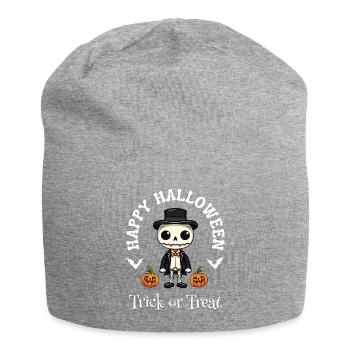 Happy Halloween Skelett Trick Or Treat Geschenk - Jersey-Beanie - Grau meliert - Vorne