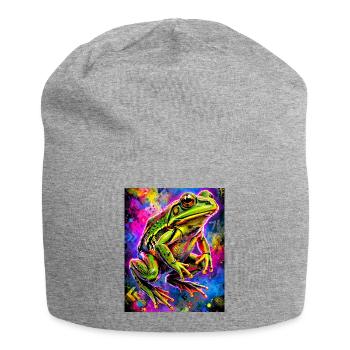 Frosch - Jersey-Beanie - Grau meliert - Vorne