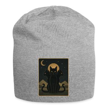 Moonbound Cats - Jersey Beanie - heather grey - Front