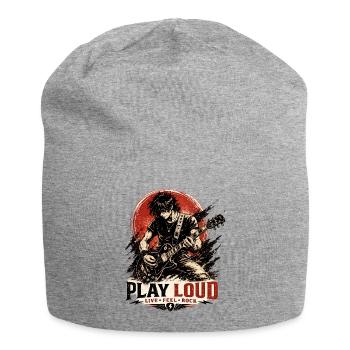 Play Loud Guitar Motif - Jersey Beanie - heather grey - Front