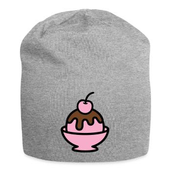 Sundae Cherry Artwork - Jersey Beanie - heather grey - Front