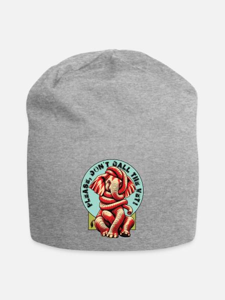 Verknoteter Elefant - Jersey-Beanie - Grau meliert