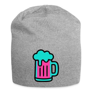 Bierkrug Neon Schaum Icon - Jersey-Beanie - Grau meliert - Vorne