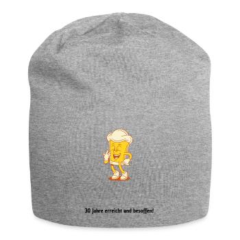 30 Jahre erreicht und besoffen, amüsanter Spruch - Jersey-Beanie - Grau meliert - Vorne