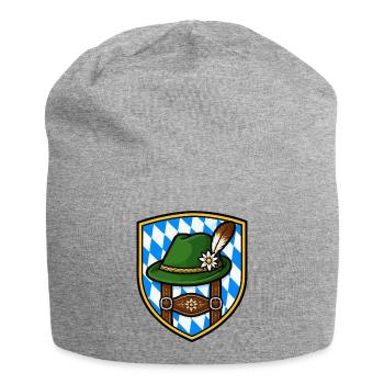 Bayerisches Edelweiß Schild - Jersey-Beanie - Grau meliert - Vorne