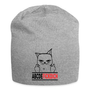 Fuck you Fick dich T Shirt Witzig Lustige Tiere - Jersey-Beanie - Grau meliert - Vorne