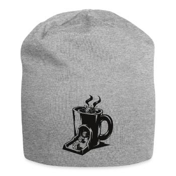 Kaffeewürfelturm - Jersey-Beanie - Grau meliert - Vorne