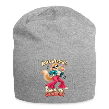 Älter werden Katze Geburtstag Spruch Party Humor - Jersey-Beanie - Grau meliert - Vorne