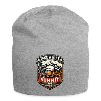 Take a Hike Patch zum Gipfel - Jersey-Beanie - Grau meliert - Vorne