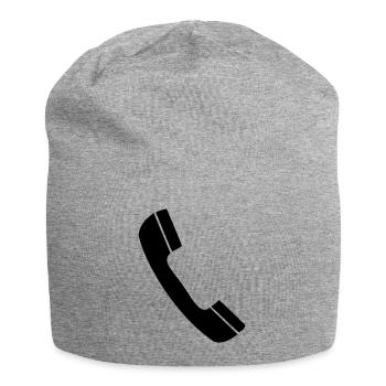 Telefon - Jersey-Beanie - Grau meliert - Vorne