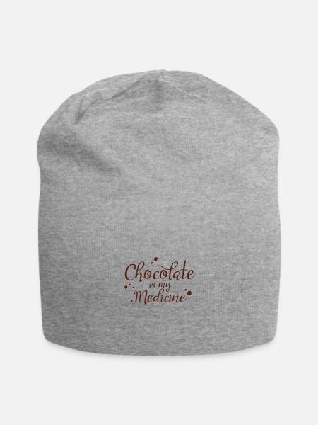 chocolate - Schokolade - Love - Junkie - Jersey-Beanie - Grau meliert
