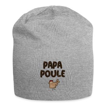 Papa poule humour - Bonnet en jersey - gris chiné - Devant