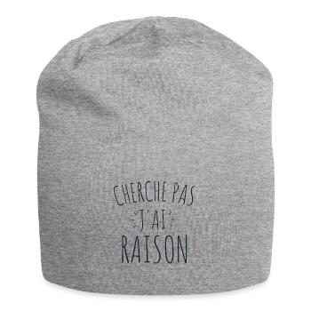cherche pas j'ai raison - Bonnet en jersey - gris chiné - Devant