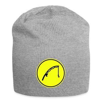 Icône de pêche à la canne à pêche - Bonnet en jersey - gris chiné - Devant