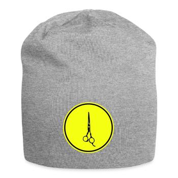 Scissors Barber icon - Jersey Beanie - heather grey - Front