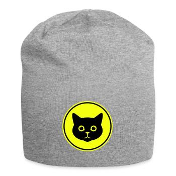 Tête de chat - Bonnet en jersey - gris chiné - Devant