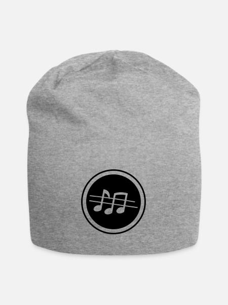 Musik Noten - Jersey-Beanie - Grau meliert