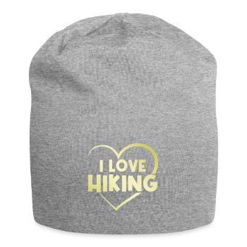 Ich liebe Hiking Herz - Jersey-Beanie - Grau meliert - Vorne