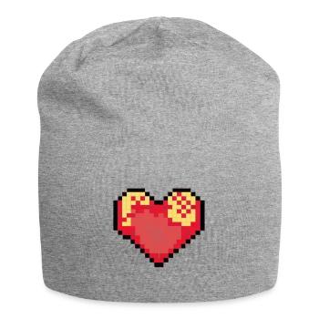PixelHeart Bliss - Jersey Beanie - heather grey - Front