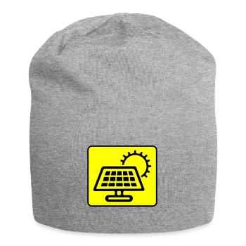 Photovoltaik Anlage Symbol Solar Energie - Jersey-Beanie - Grau meliert - Vorne