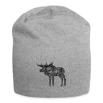 Elch Tribal Tattoo - Jersey-Beanie - Grau meliert - Vorne
