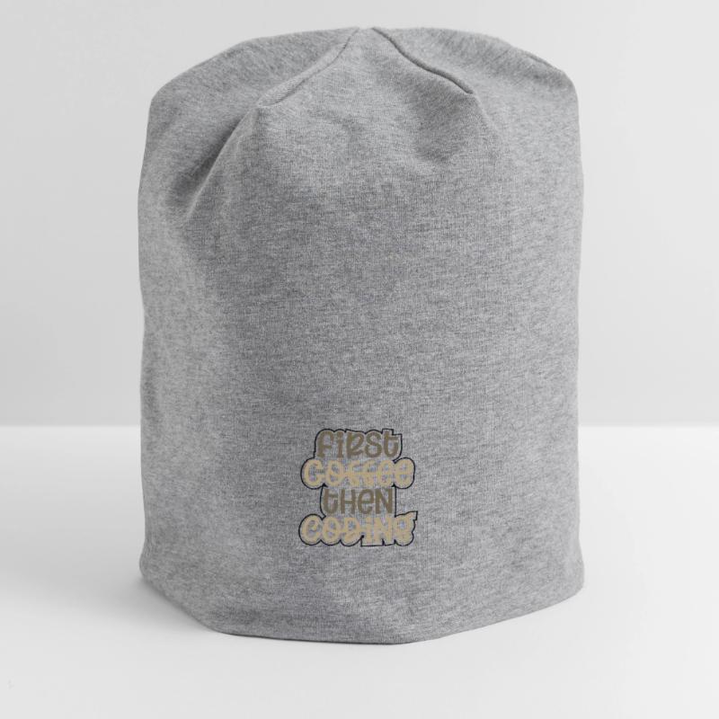 Coder Geschenk zuerst Kaffee dann Codierung Geschenkideen Jersey-Beanie