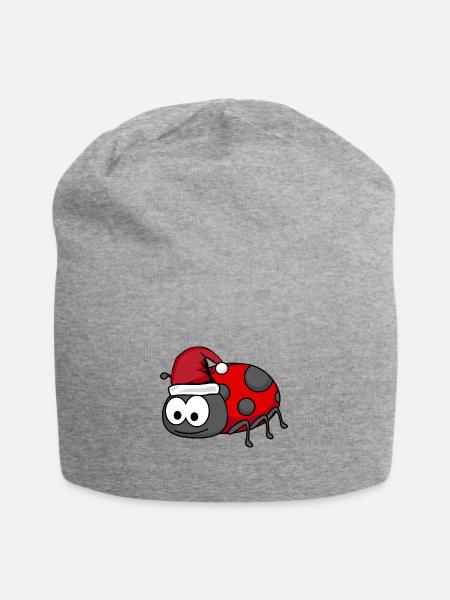 Marienkäfer Comic Weihnachten - Jersey-Beanie - Grau meliert
