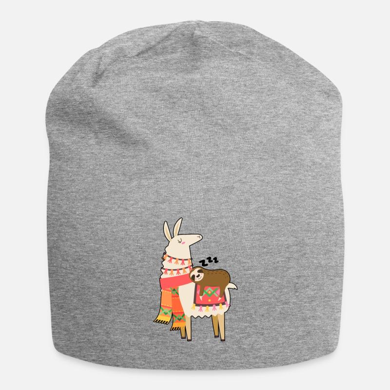 Funny Sloth Quotes - Jersey-Beanie - Grau meliert