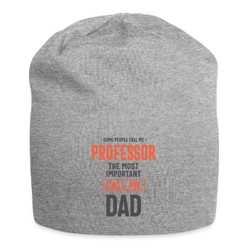 Dad and Professor Job Title Gift - Jersey Beanie - heather grey - Front
